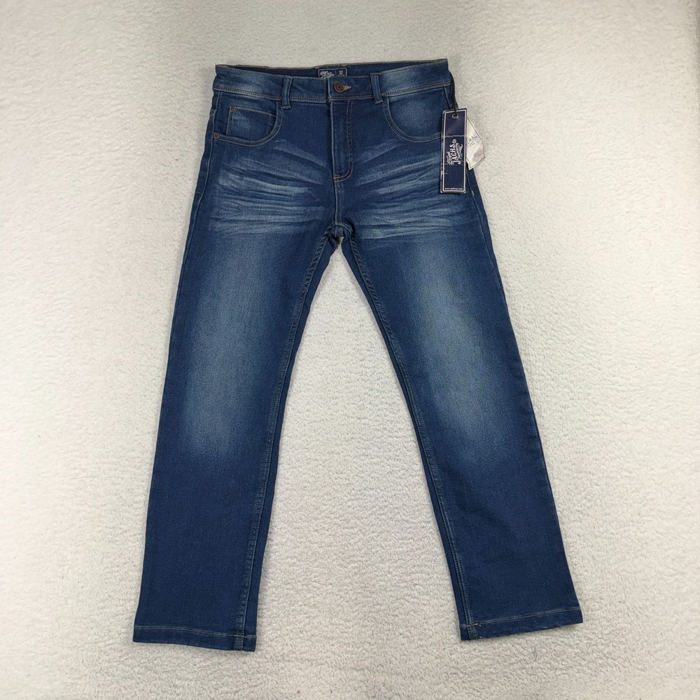JACHS Kids Jeans 12 (28x25) Medium Wash NWT Straight Stretch 428067BL Skate